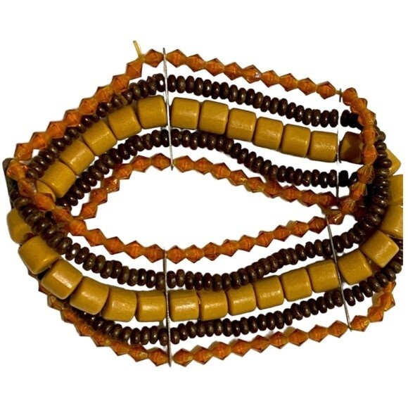 5-in-1 Earth Tone Elastic Bracelet - Picture 1 of 4